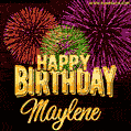 Wishing You A Happy Birthday, Maylene! Best fireworks GIF animated greeting card.