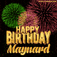 Wishing You A Happy Birthday, Maynard! Best fireworks GIF animated greeting card.