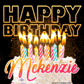 Mckenzie - Animated Happy Birthday Cake GIF for WhatsApp