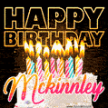 Mckinnley - Animated Happy Birthday Cake GIF Image for WhatsApp