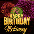 Wishing You A Happy Birthday, Mckinsey! Best fireworks GIF animated greeting card.