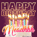Meadhbh - Animated Happy Birthday Cake GIF Image for WhatsApp