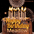 Chocolate Happy Birthday Cake for Meadow (GIF)