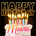 Meara - Animated Happy Birthday Cake GIF Image for WhatsApp