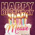 Meave - Animated Happy Birthday Cake GIF Image for WhatsApp