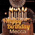 Chocolate Happy Birthday Cake for Mecca (GIF)