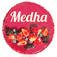 Happy Birthday Cake with Name Medha - Free Download