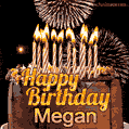 Chocolate Happy Birthday Cake for Megan (GIF)