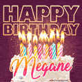 Megane - Animated Happy Birthday Cake GIF Image for WhatsApp