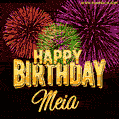 Wishing You A Happy Birthday, Meia! Best fireworks GIF animated greeting card.