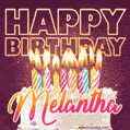 Melantha - Animated Happy Birthday Cake GIF Image for WhatsApp