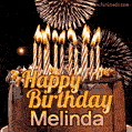 Chocolate Happy Birthday Cake for Melinda (GIF)