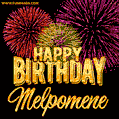 Wishing You A Happy Birthday, Melpomene! Best fireworks GIF animated greeting card.