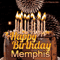 Chocolate Happy Birthday Cake for Memphis (GIF)