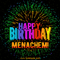 New Bursting with Colors Happy Birthday Menachem GIF and Video with Music