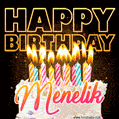 Menelik - Animated Happy Birthday Cake GIF for WhatsApp