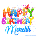 Happy Birthday Menelik - Creative Personalized GIF With Name
