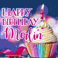Happy Birthday Merlin - Lovely Animated GIF