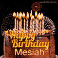 Chocolate Happy Birthday Cake for Mesiah (GIF)