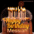 Chocolate Happy Birthday Cake for Messiah (GIF)