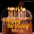 Chocolate Happy Birthday Cake for Mica (GIF)