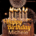 Chocolate Happy Birthday Cake for Michele (GIF)