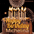 Chocolate Happy Birthday Cake for Michelina (GIF)