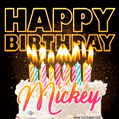 Mickey - Animated Happy Birthday Cake GIF for WhatsApp