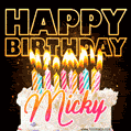 Micky - Animated Happy Birthday Cake GIF for WhatsApp