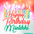 Happy Birthday GIF for Mielikki with Birthday Cake and Lit Candles