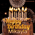 Chocolate Happy Birthday Cake for Mikayla (GIF)