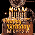Chocolate Happy Birthday Cake for Mikenzie (GIF)