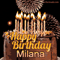 Chocolate Happy Birthday Cake for Milana (GIF)