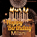 Chocolate Happy Birthday Cake for Milani (GIF)