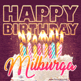 Milburga - Animated Happy Birthday Cake GIF Image for WhatsApp