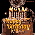 Chocolate Happy Birthday Cake for Milee (GIF)