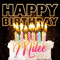 Milee - Animated Happy Birthday Cake GIF Image for WhatsApp