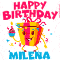 Funny Happy Birthday Milena GIF