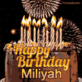 Chocolate Happy Birthday Cake for Miliyah (GIF)