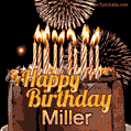 Chocolate Happy Birthday Cake for Miller (GIF)