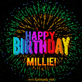 New Bursting with Colors Happy Birthday Millie GIF and Video with Music