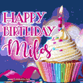 Happy Birthday Milos - Lovely Animated GIF