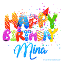 Happy Birthday Mina - Creative Personalized GIF With Name