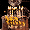 Chocolate Happy Birthday Cake for Minnie (GIF)