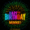 New Bursting with Colors Happy Birthday Minnie GIF and Video with Music