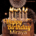 Chocolate Happy Birthday Cake for Miraya (GIF)