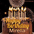 Chocolate Happy Birthday Cake for Mirella (GIF)