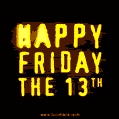 Friday The 13th Animation. Cool fire typography animated gif image.
