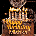 Chocolate Happy Birthday Cake for Mishka (GIF)