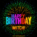 New Bursting with Colors Happy Birthday Mitch GIF and Video with Music